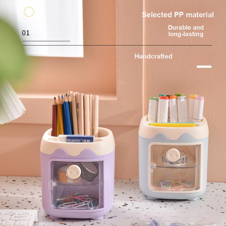 Small Pig Pen Holder Student Desk Organizer for Kids Cute Creative Pencil Bucket Decoration