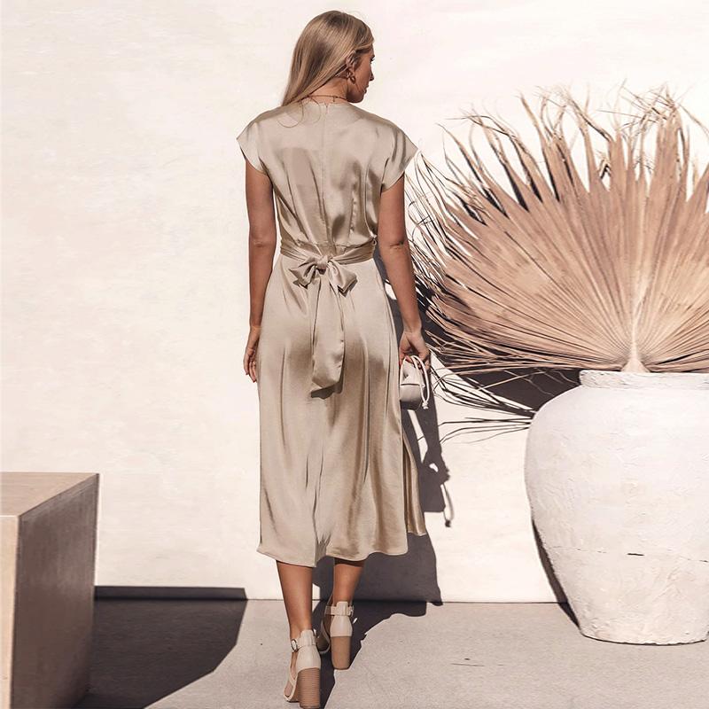 

Летний хит продаж, женская одежда, кружевное высококачественное атласное платье без рукавов, элегантное и легкое вечернее подарочное платье S