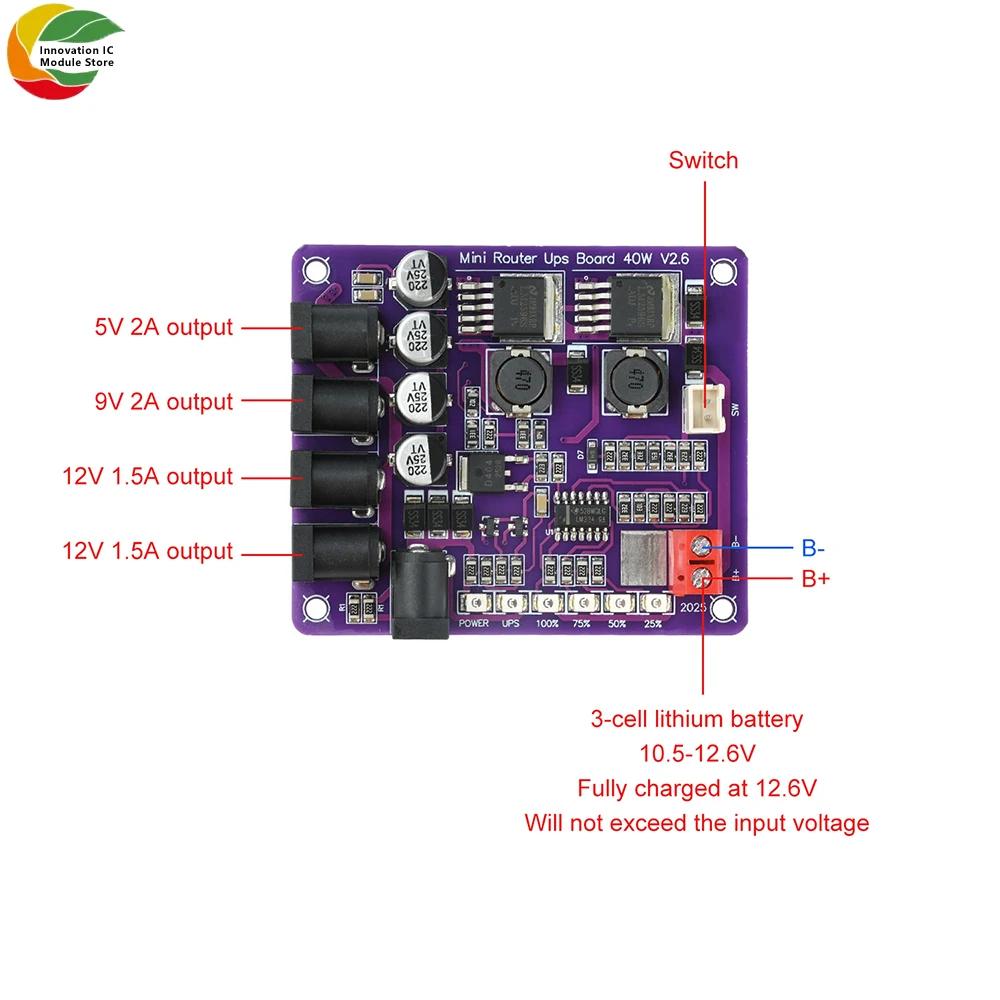 Mini Router Uninterruptible Power Supply Board 40W Battery Charging Board 12.6V Power Supply Conversion Step-down Module 403S