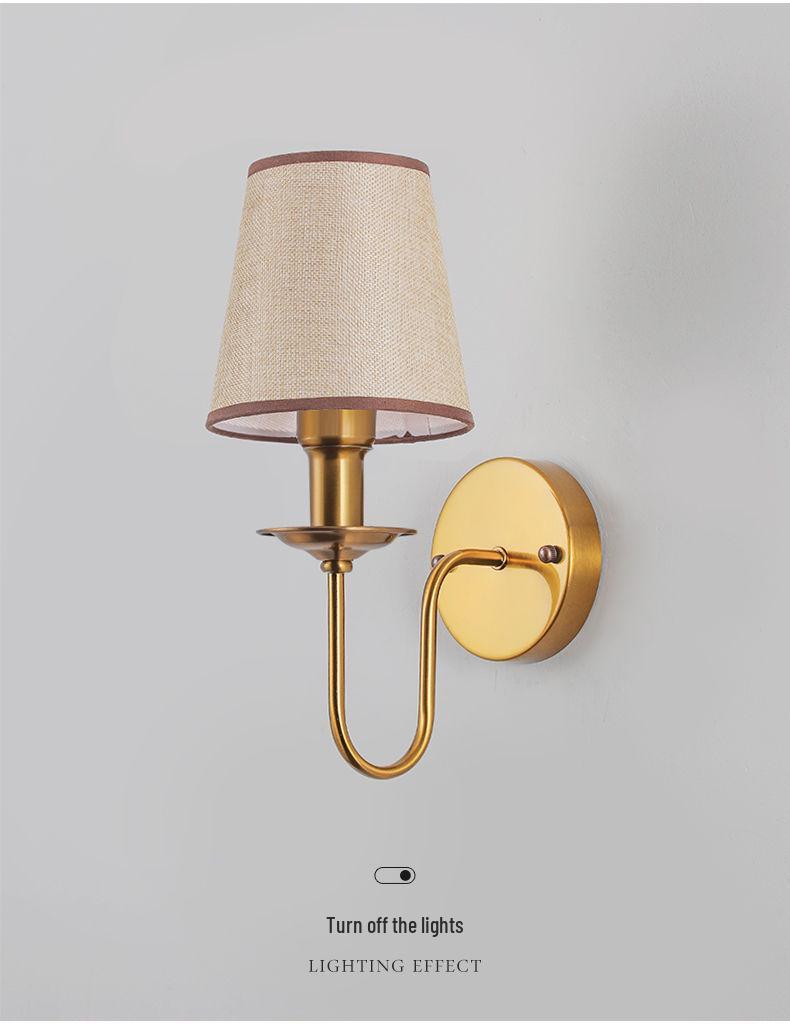 Antique Bronze Wall Light: European-Style Single Head for Bedroom, Living Room, Corridor.