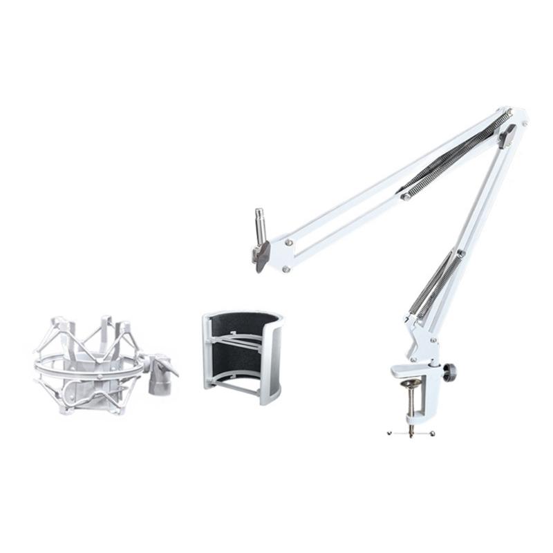 Adjustable Metal Microphones Scissor Arm Stand Foldable Shock Mount for Recording and Live Streaming