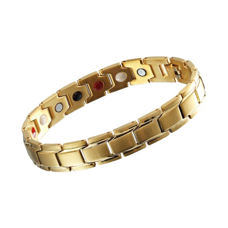 E-commerce Hot Selling 12MM Four In One Magnetic Titanium Steel Bracelet Stainless Steel Bracelet Shining In Europe and America