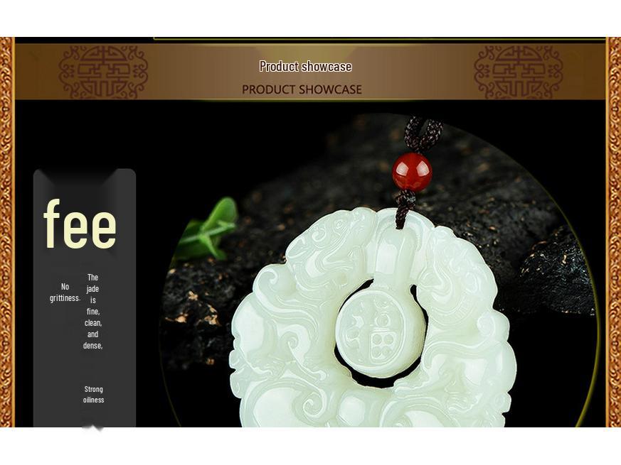Hetian Jade Double Pixiu Pendant with Fu Character