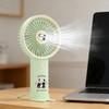 Portable Handheld Fan USB Rechargeable 3-Speed Cute Personal Mini Fan with LED Light Lightweight Quiet Cooling Fan with Phone Holder for Travel Office