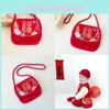 Cute Gender Neutral New Year Lucky Money Bag Red Crossbody Pouch For Children