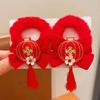 Red Red Bow Hair Ring Chinese Style Headwear Princess Horsetail Holder  Hanfu Headwear