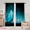 Flat Printing Scene Curtains Turquoise Butterfly Galaxy Digital Printed Polyester Drapes Party Decorations Use Po Curtain Set Of 2 Made Washable