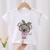 Kids Koala On The Tree Graphic Cartoon Boys T Shirts Funny Animal Girls Clothes Summer Short Sleeve Children‘s Clothing