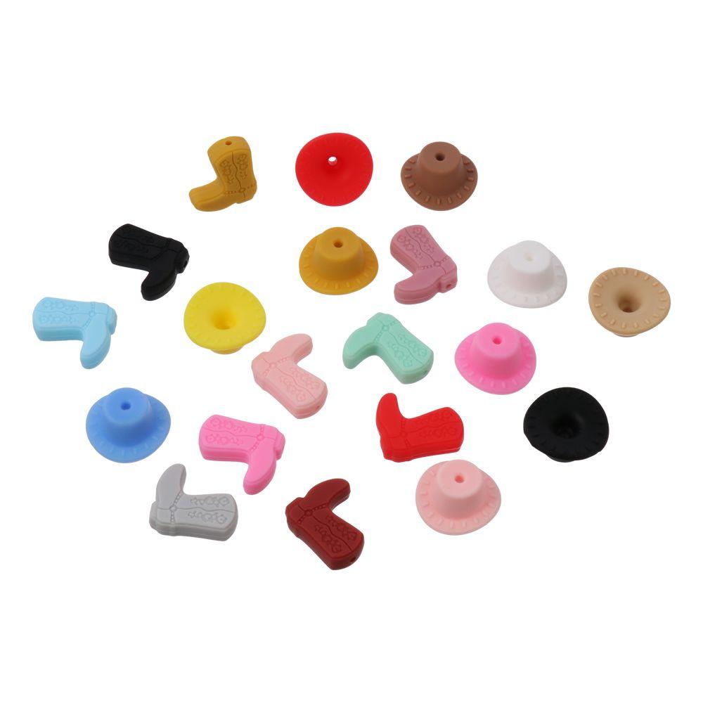 

Mix color Cowboy Boots Beads Silicone Loose Spacer Beads DIY Jewelry Making