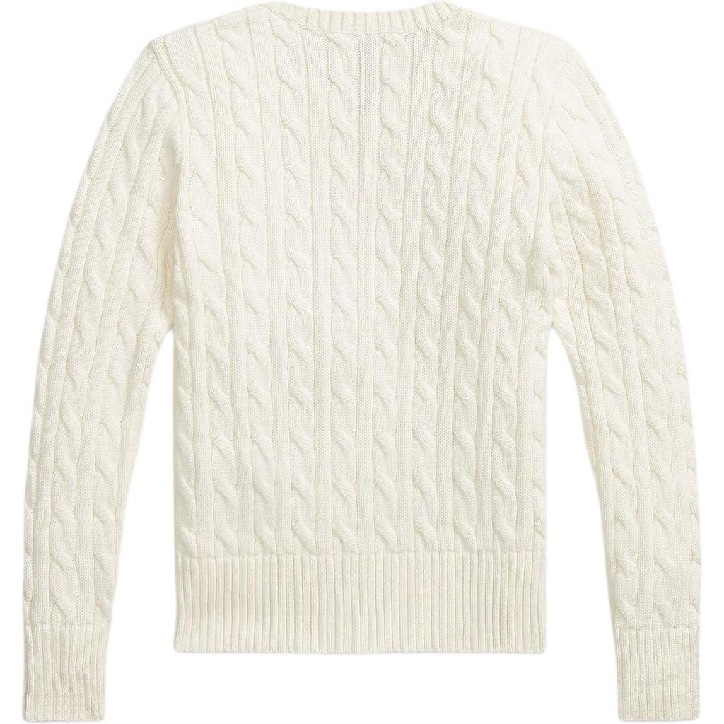 Polo Ralph Lauren Sweater Ss25 Solid Color Crew Neck Long Sleeve Knit Kids Tops White 313901316-011