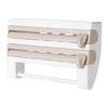 Wall Mount Plastic Wrap Food Dispenser with Cutter & Side Button Foil and Plastic Wrap Organizer Plastic Cling Wrap Dispenser