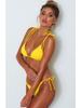 Sexy Tie-Up Three-Piece Bikini Swimwear for Women