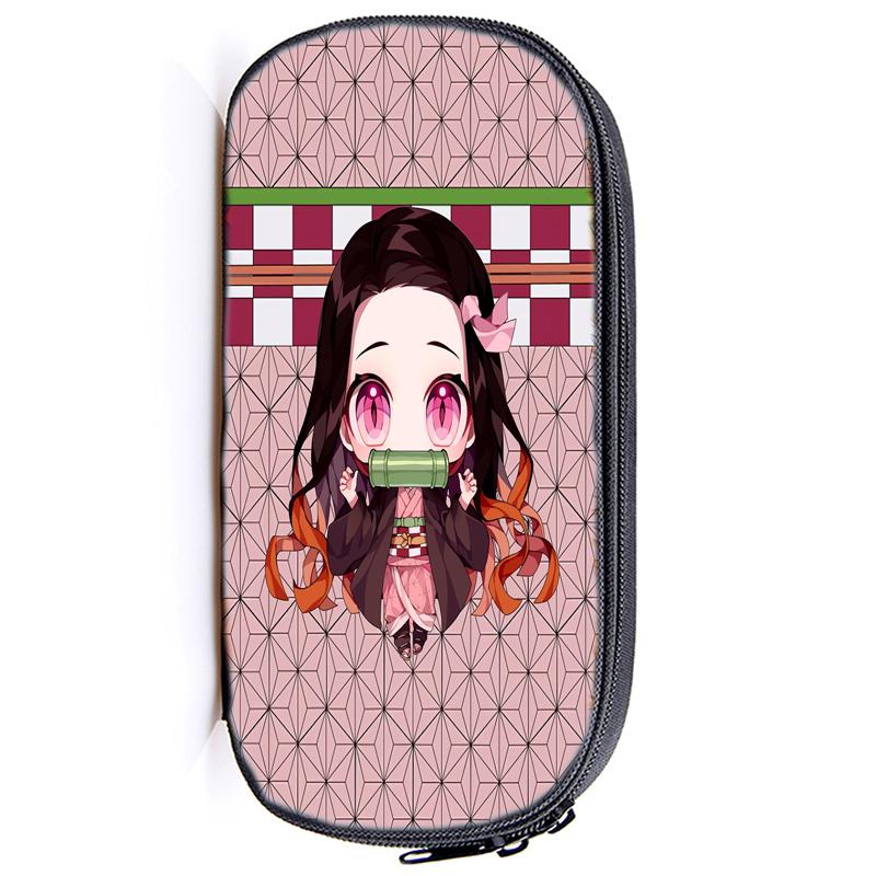 Demon Slayer Kamado Tanjirou Pencil Case Nezuko Boys Girls Kids Zenitsu Kimetsu No Yaiba Pencil Box Students Anime Pen Bags Children Gifts