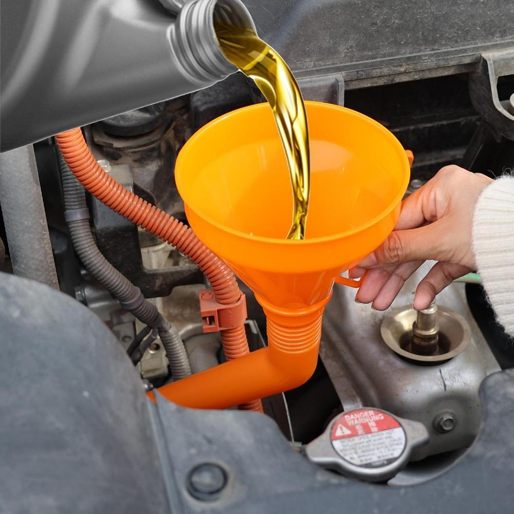 Car Refueling Funnel Flexible Extension Hose with Filter Screen Plastic Corrosion-resistant Anti Splash Fuel Liquid Filling Tool