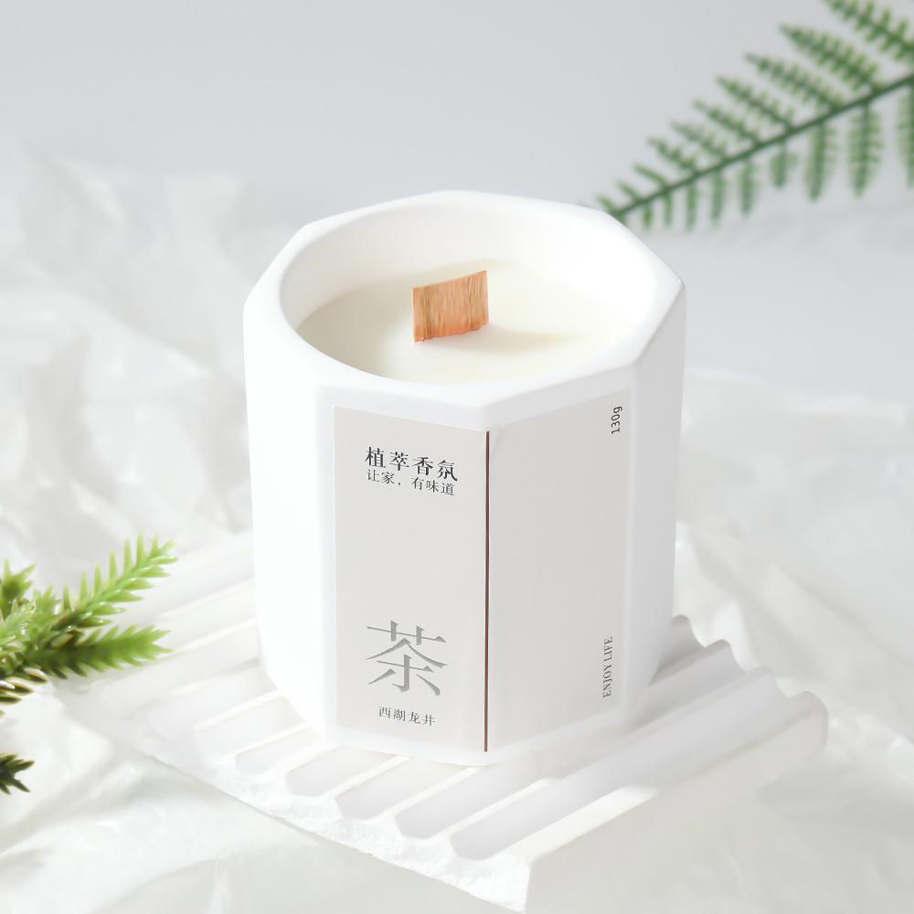 Octagonal Gypsum Vessel Velas Aromaticas Chinese Style Wax for Interior Designers ROHS Certified