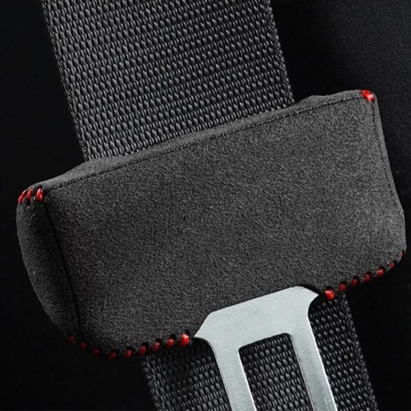 For Leading Ideal Li LiXiang L6 L7 L8 L9 Car Safety Belt Buckle Suede Leather Protective Cover Car Seatbelt Protective Cover