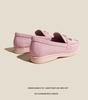 Women's British Style Retro Leather Loafers - Slip-on Moccasins, Plus Size, Flat, Casual.