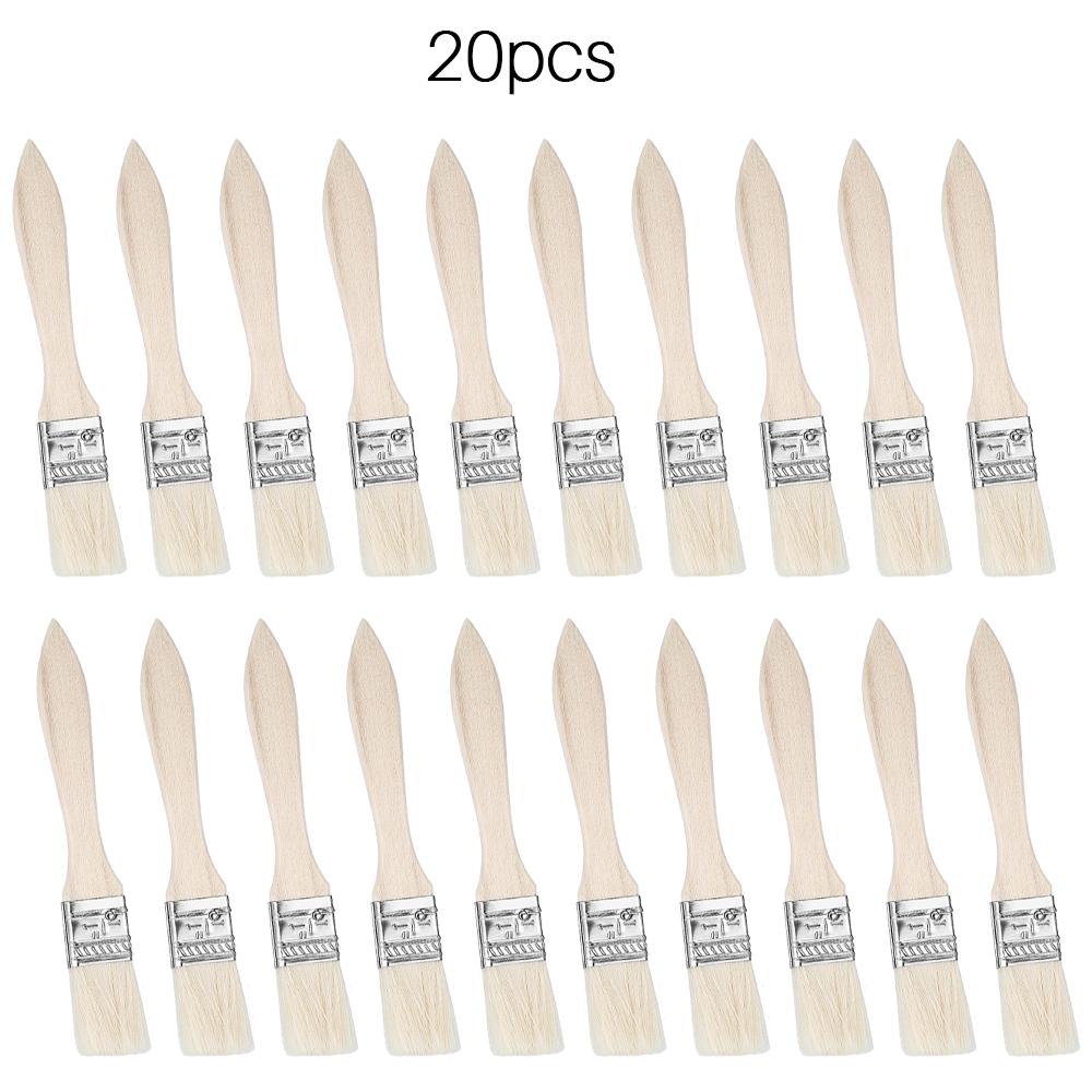 10/20/30pcs short wooden handle art brushes, hog bristle brushes, watercolor brushes, wall brushes, art brushes, cleaning