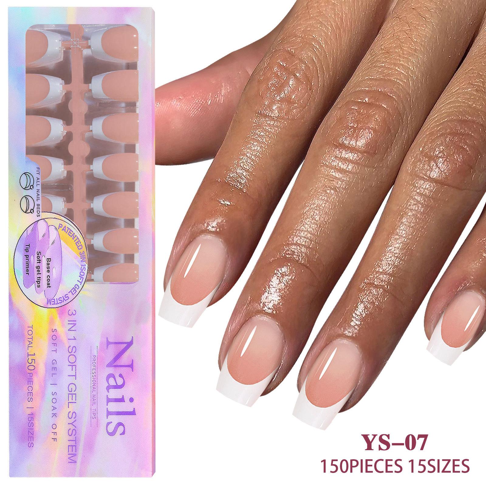 

New Markless Wearable Nails Detachable Nail Art French Wearable Nail Art Fake Nail Patch