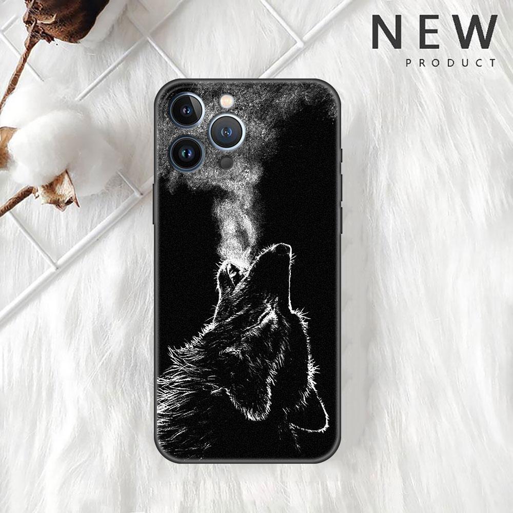 Wolf Tier Cool Tiger Hülle Für Apple iPhone 11 13 14 12 Pro Max 7 8 XR X 6 5 5S SE 2022 13ProMax Schwarzes Silikon Handy Hülle