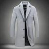 Herren Wollmantel Herbst und Winter Herren Mittel und Lang Wollmaterial Lässiger Trenchcoat Herrenmantel