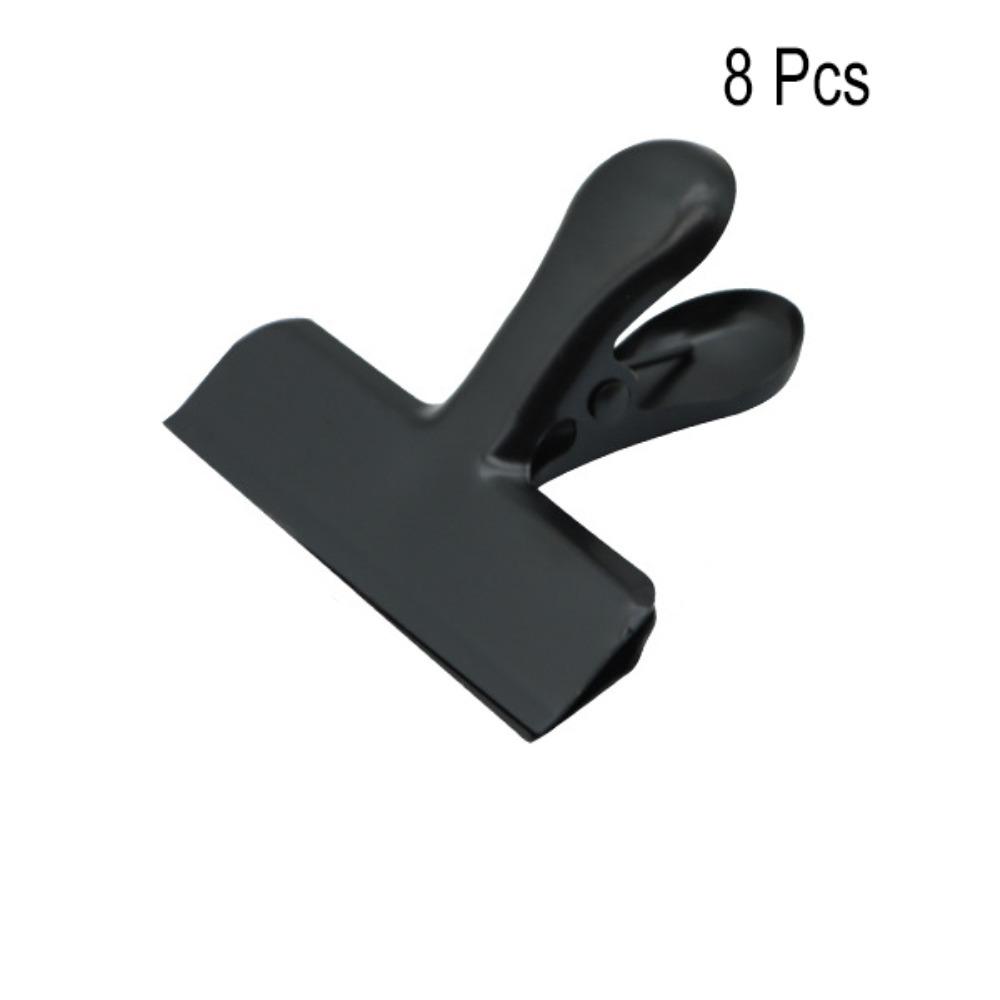 8PCS Strong Spring Food Packages Clamp Stainless Steel Stationery Clips Durable Photo Clip  Cereal чёрный