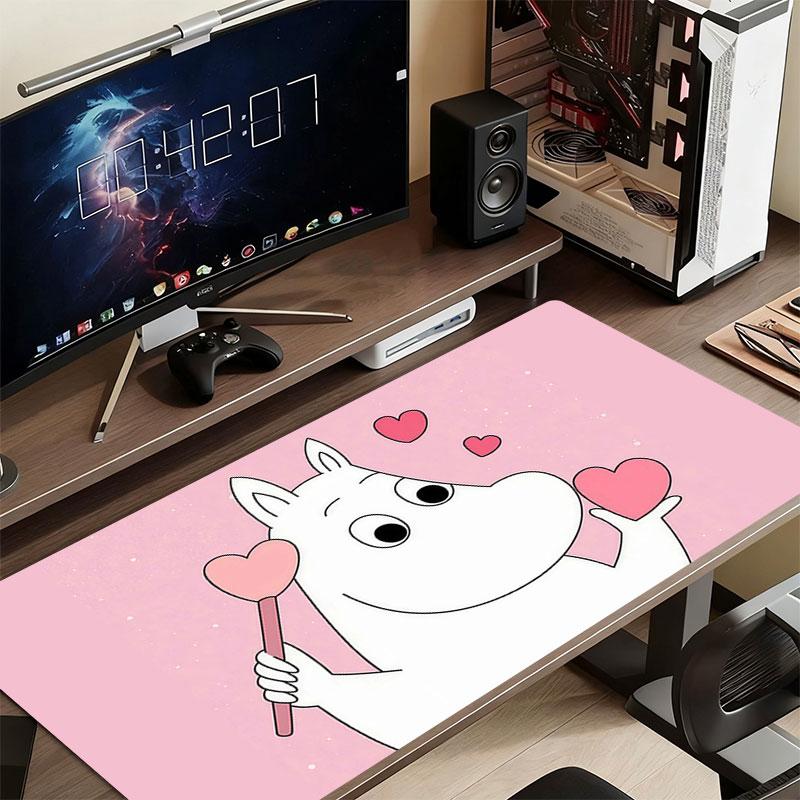 Moomin Art Mouse Pad, Large Gaming Desk Mat, Non-slip XXL Mousepad for Laptop & Tablet, Mini PC Playmat with Stitched Edges