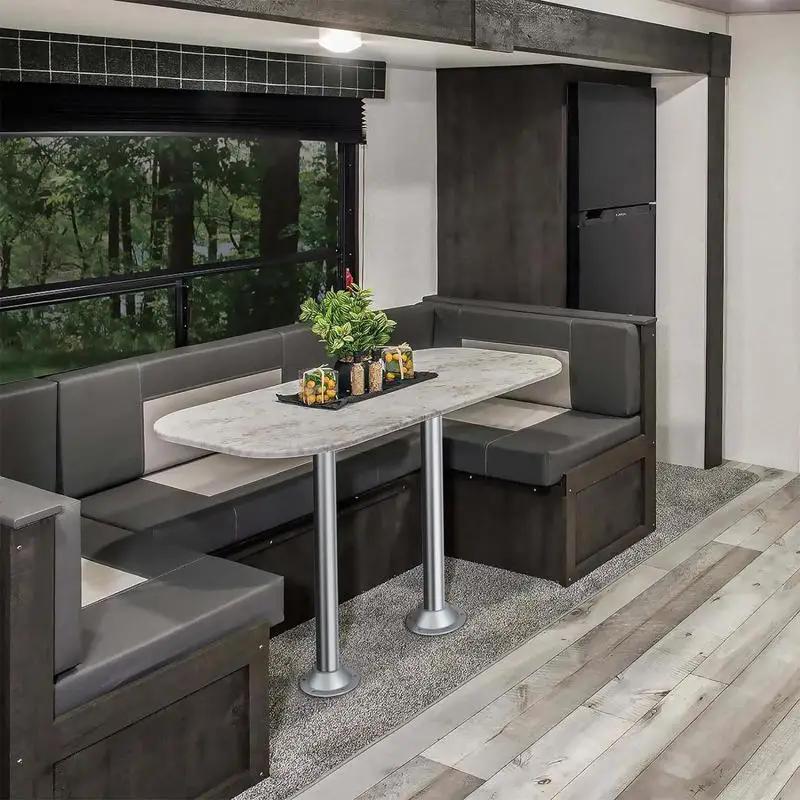 2Pcs Camper Table Leg Base Aluminium Alloy RV Pedestal Table Anti-rust RV Table Floor Mounting Base for RV Dinette Table