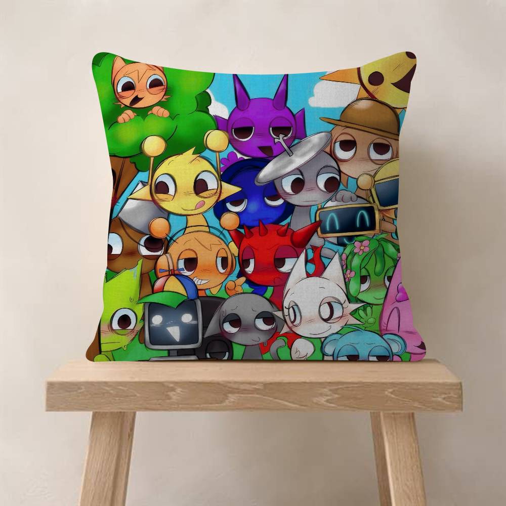 Game SSprunki Fun Personalized Pillow Dust Cover Bedroom Kids Party Decoration Pillowcase Birthday Children Gift
