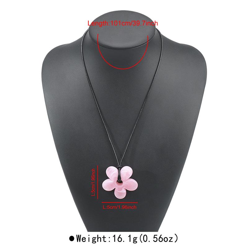 2026 Neue Sommer Trendige Harzblume Lange Halskette für Damen Minimalistisch Bunte Blumige Verstellbare Halskette Tägliche Wear Schmuck