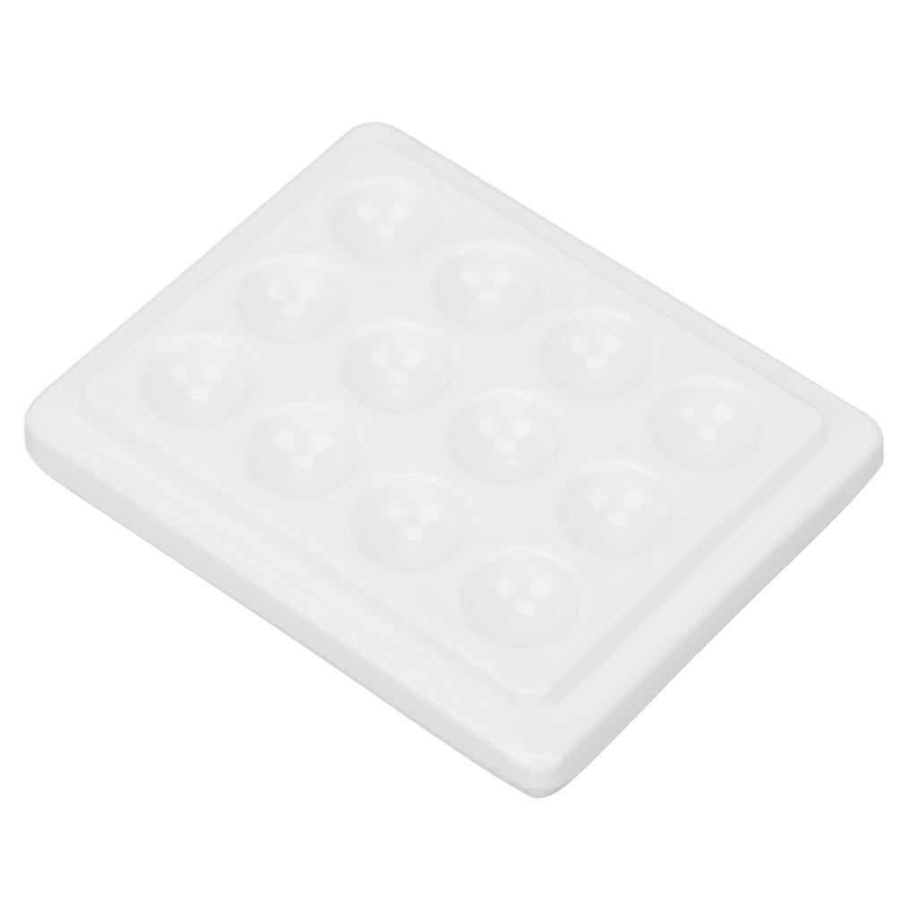 12 Wells Porcelain Paint Palette Dustproof White Watercolor Paint Palette for Nail Art Painting