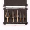 Lot of 5 AIMOONSA Titanium Step Drill Bits, 1/8"–1‑3/8" for Steel, Wood, Plastic, Aluminum
