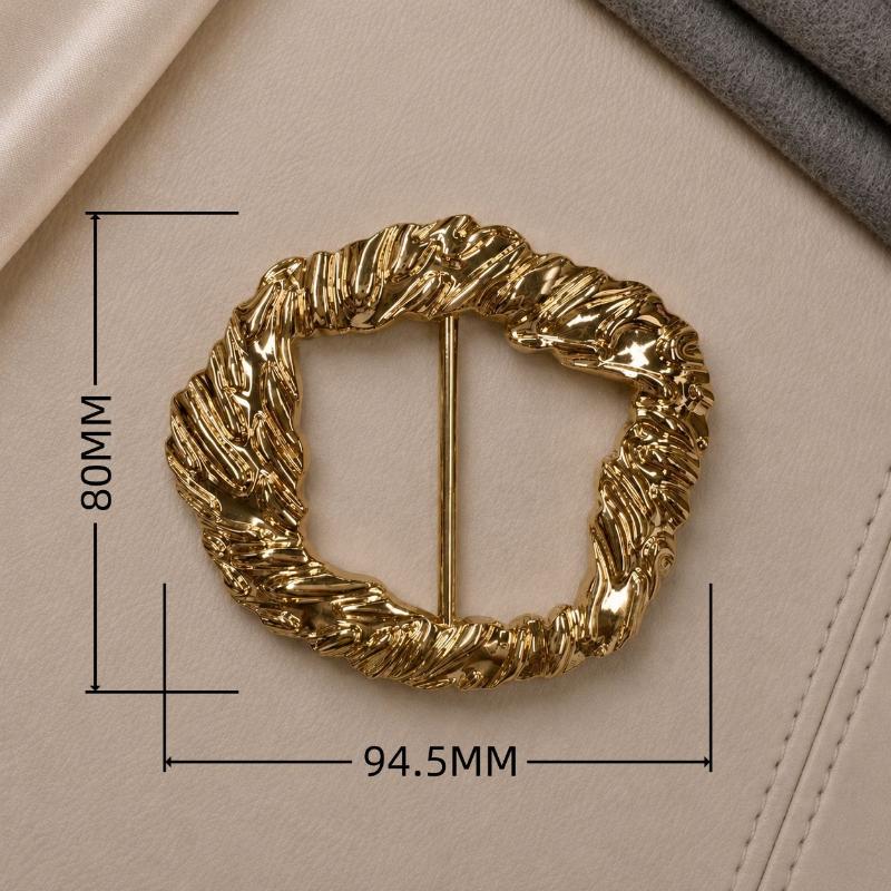 Assorted Gold Metal Irregular Shaped Buckles Textured Surface For DIY Sewing Scarf Belt Clothing Decor Craft Projects