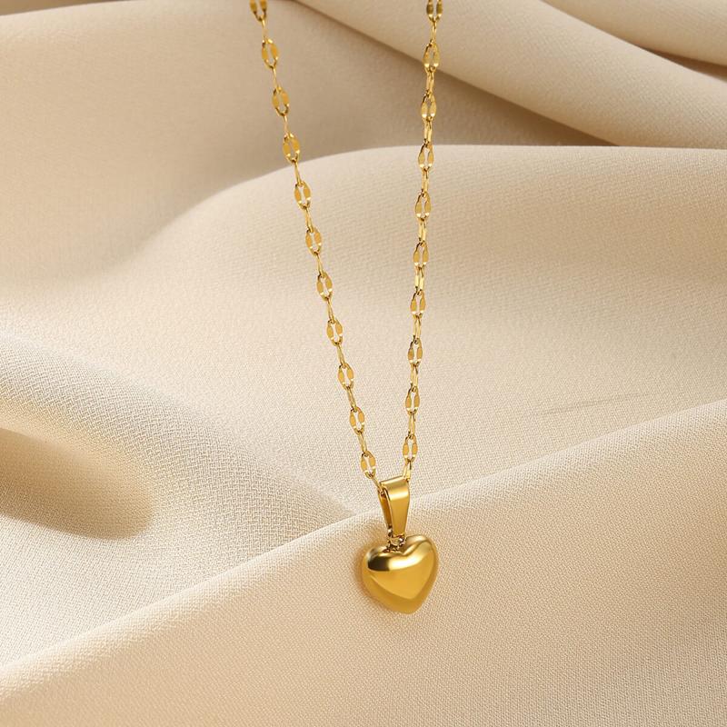 Colliers Bracelets Boucles d'Oreilles Cœur d'Amour en Acier Inoxydable Pour Femmes Nouveau Tendance Simple Imperméable Bijoux Cadeau