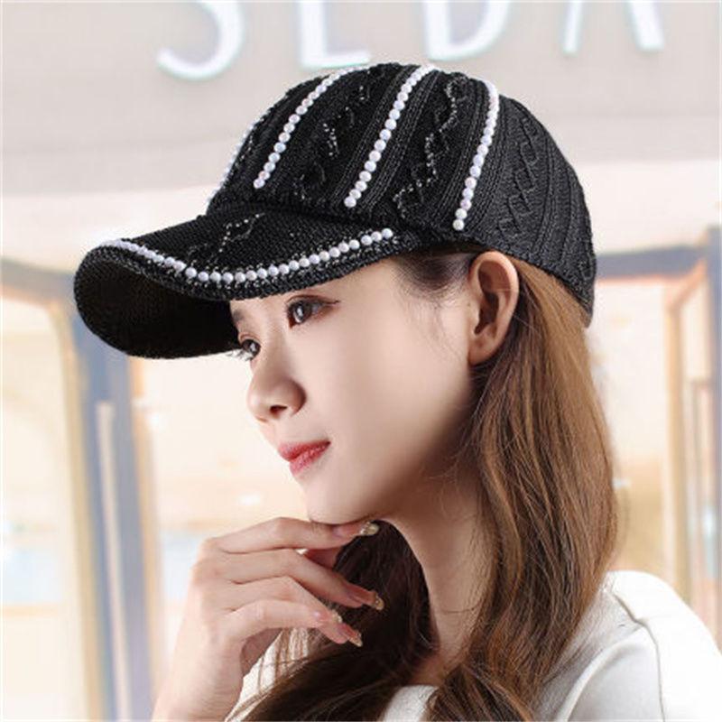 Summer Hat Hand-Pressed Diamond Knitted Hollow Duck Hat Korean Version Of All Fashion Rhinestone Shade Baseball Cap