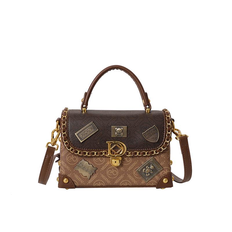 Dámská prémiová retro luxusní crossbody kabelka - evropský a americký styl, špičkový odznak, horký prodej malé kabelky