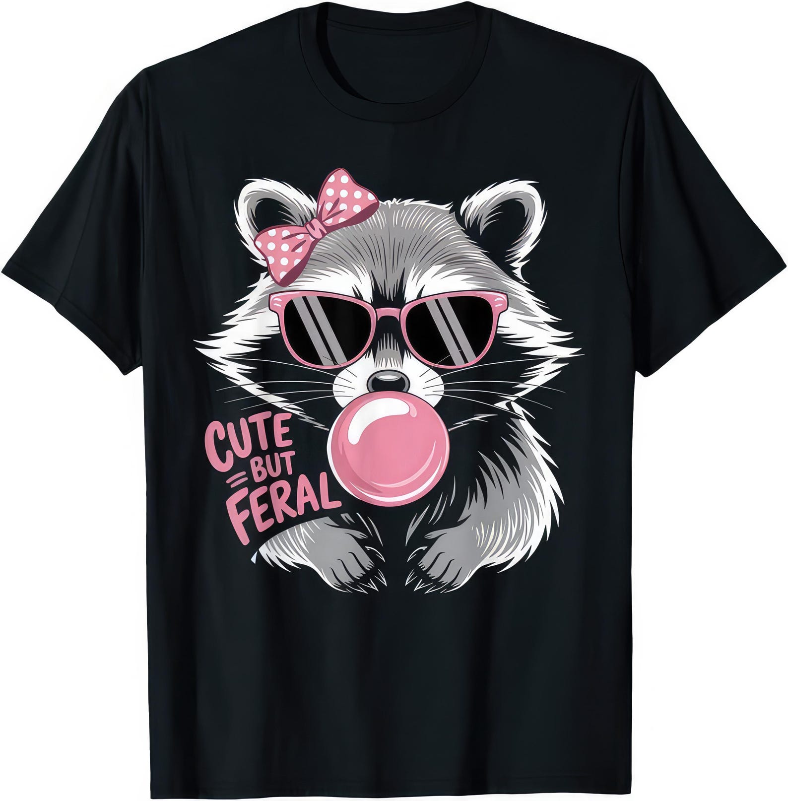 Cute But Feral Raccoon Bubble T shirt S