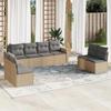 VidaXL Garden Lounge Set with Cushions 8 Pcs Beige Braided Resin 3218839
