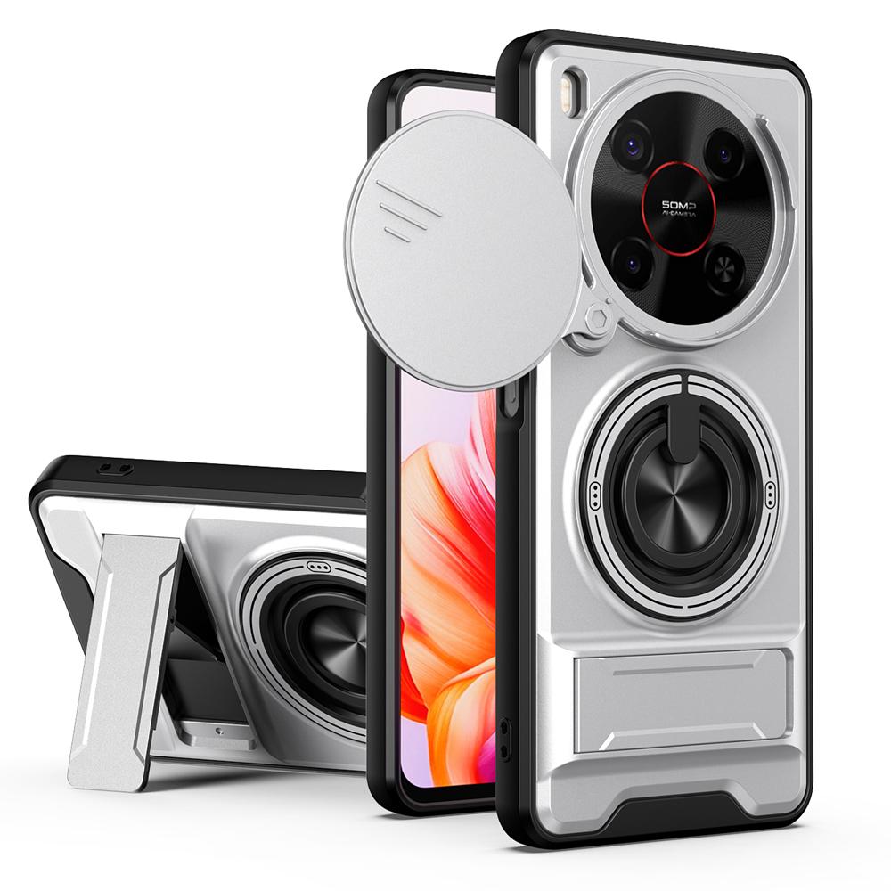 KEYSION Magnetic Phone Case for ZTE nubia V70 Max Blade V70 Max Slide Camera Protection Upright Stand 360° Ring Shockproof Cover