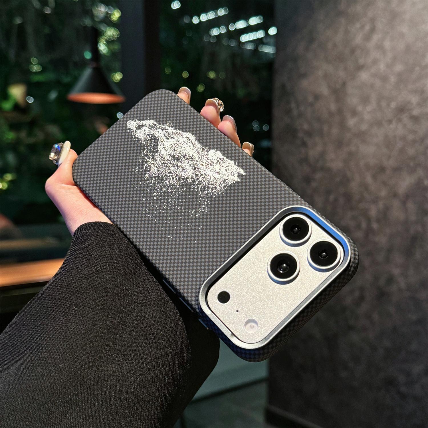 

Ультратонкий магнитный чехол с текстурой кожи теленка для iPhone 17 Pro Max 16 Pro 15 Pro, ультратонкая крышка, защита от отпечатков пальцев, новый 2026 iPhone 16 Pro Max серебряный
