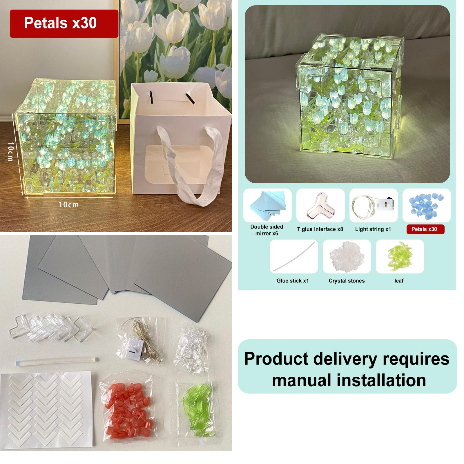 

Творческий Diy цветок тюльпана морской куб трехмерный маленький ночник материал посылка для подруги пары подруг
