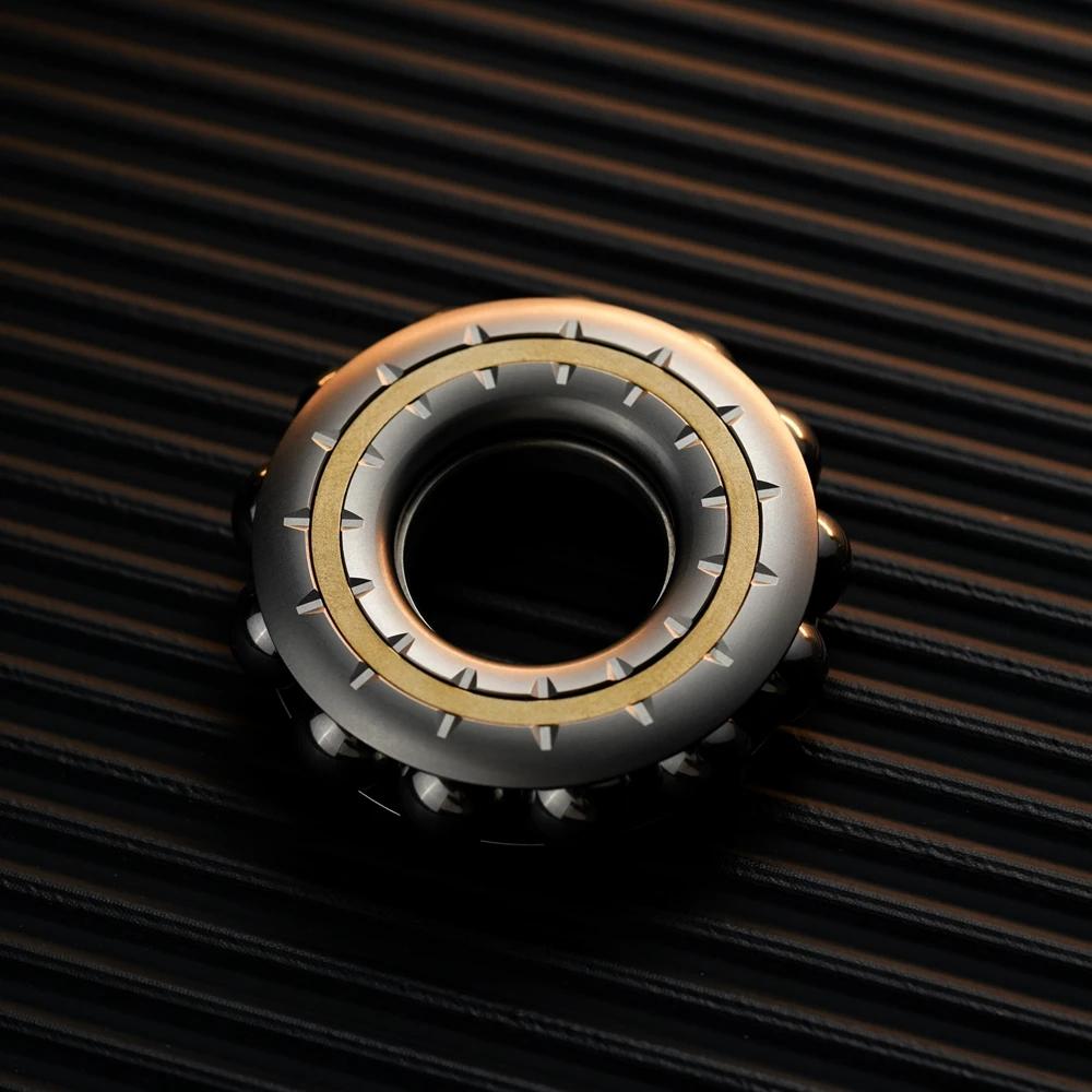 EDC Mechanical Beads Fidget Ring Push Slider Metal Mini Fun Stress Toys Tools