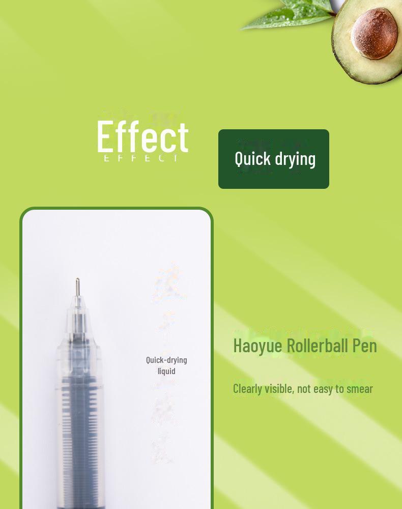 Quick-Drying 0.5mm Black/Red/Blue Ballpoint Pens for Students & Office, Special Needle Tip.