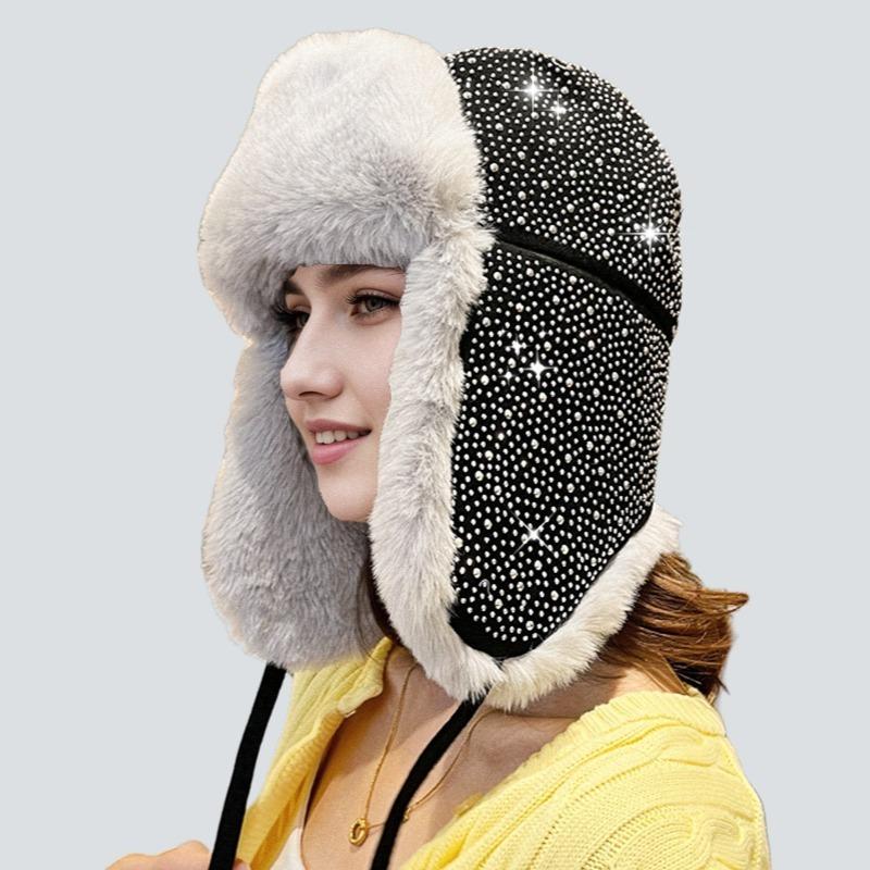 New Gypsy Hot Diamond Women's Thickened Fleece Thermal Hat Winter Fashion Cold Hat Ear Protector