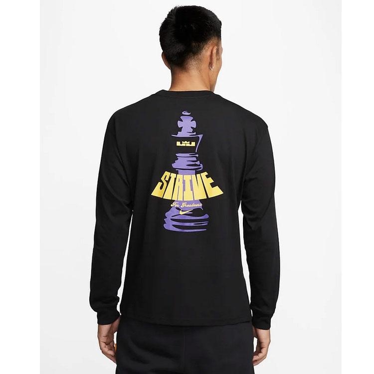 Nike Letter Print Comfort Casual Long-Sleeve T-Shirt Men Tops Black DV9723-010-X