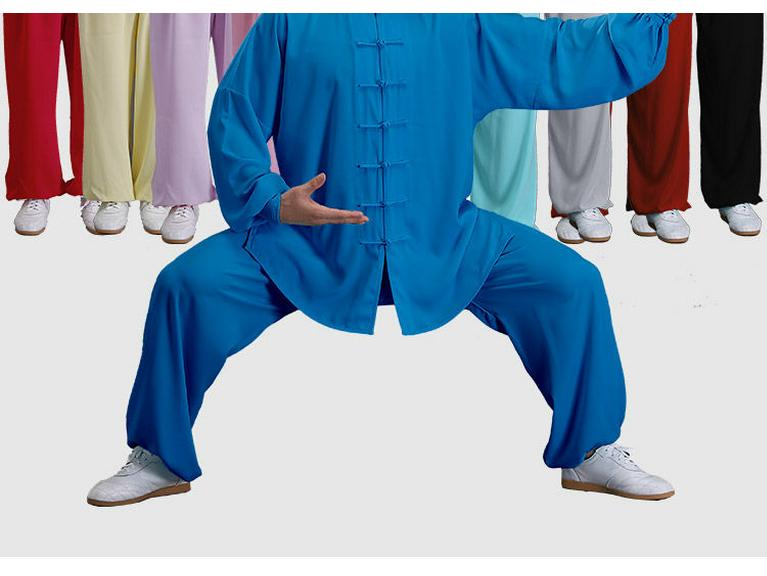 Tai Chi Uniform: Spring/Autumn Practice Suit for Men & Women - Eight Brocades Martial Arts Performance Wear for Middle-aged & Elderly