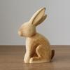 Unfinished Wood Rabbit Statue Rustic Easter Blank Wood Bunny Model DIY Animal Painting Crafts for Spring Party Tabletop Decoration
