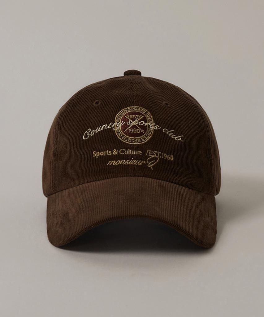 Kyuseu Lettering Corduroy Ball Cap - Brown