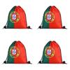 Pack Of 4 Durable Polyester Drawstring Bags With Tournament Flags Football Fan Gift For Party Favors And Sports Event