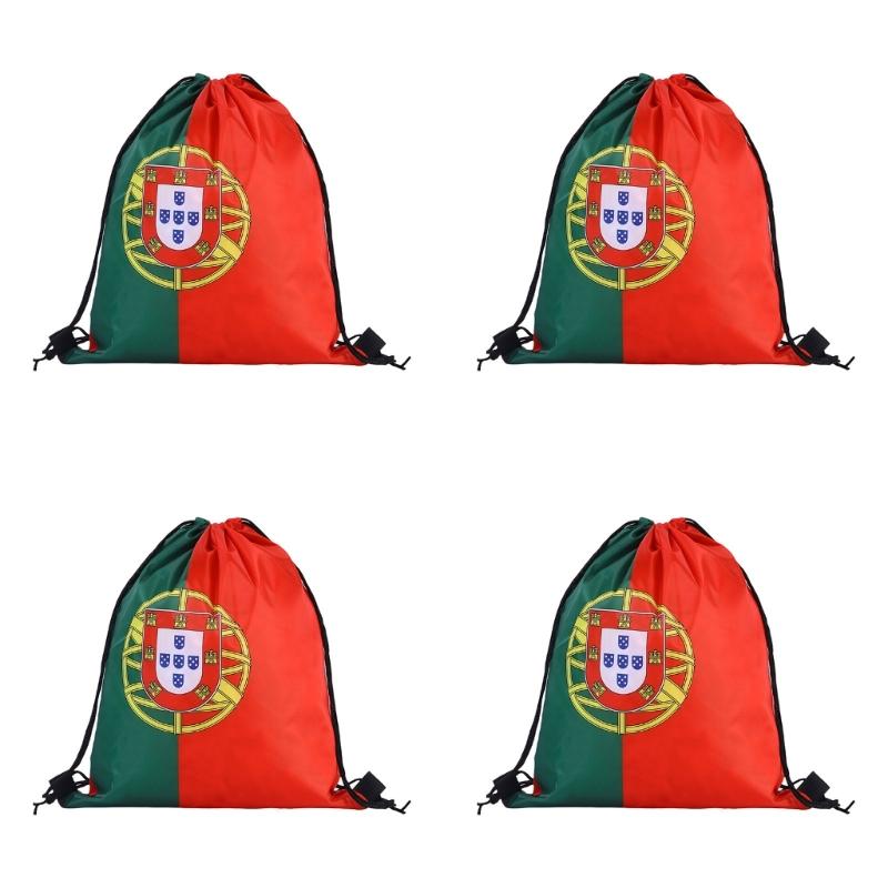 

4PCS/Lot Practical Drawstring Gift Bags With Bright Tournament Designs Football Fan Gift For Celebration And Storage